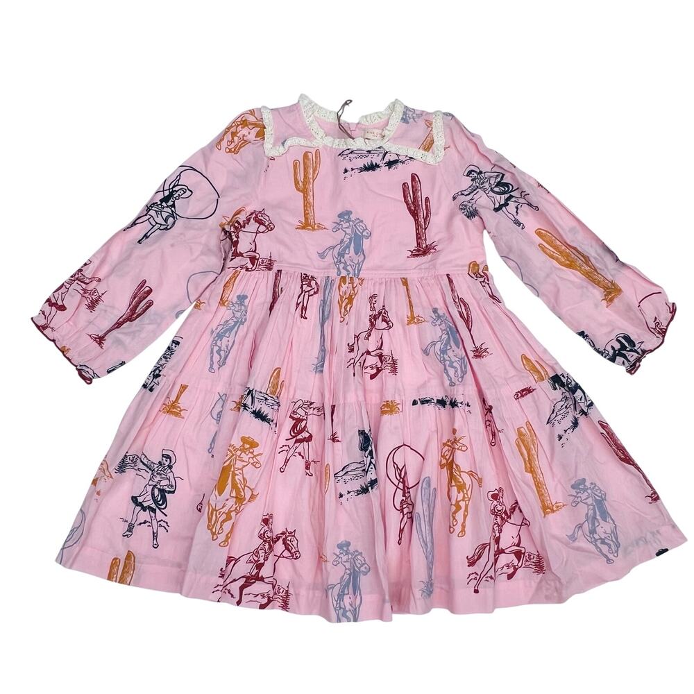 NWT Pink Chicken 5Y Charlie Dress in Pink Cowgirls